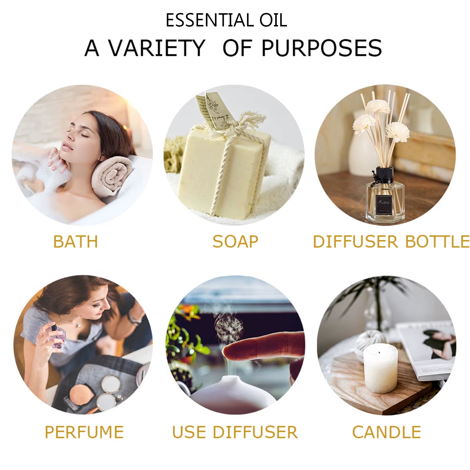15Pcs Essential Oils Set for Diffuser Humidifier Candles Making-5Ml Lavender Vanilla Peppermint Rosemary Aroma Oil