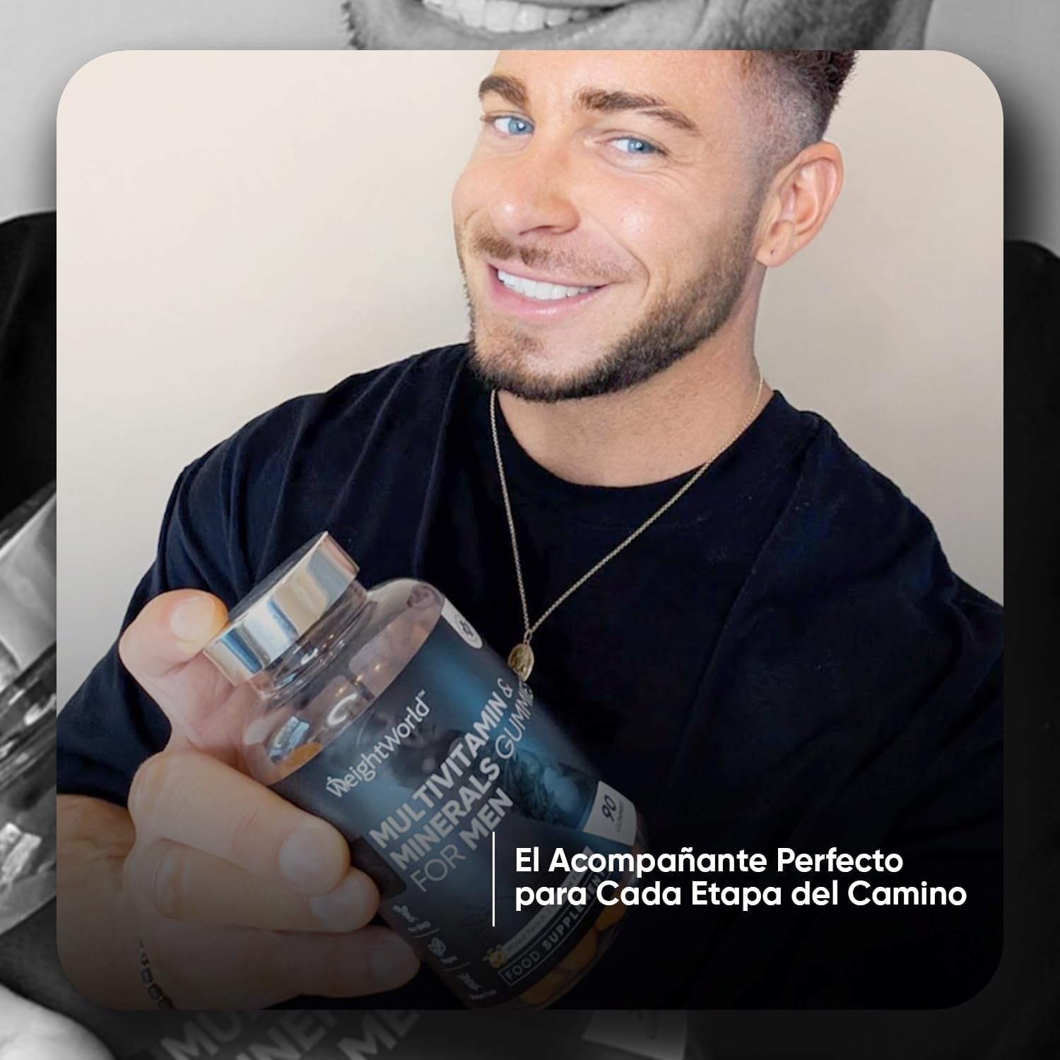 Multivitamínico Hombre Con Minerales - 90 Gominolas Sabor Melocotón Y Naranja - 14 Nutrientes Esenciales, Men Complex De Vitaminas B, Vitamina C, Calcio, Zinc Maca Y Biotina - Apto Para Veganos