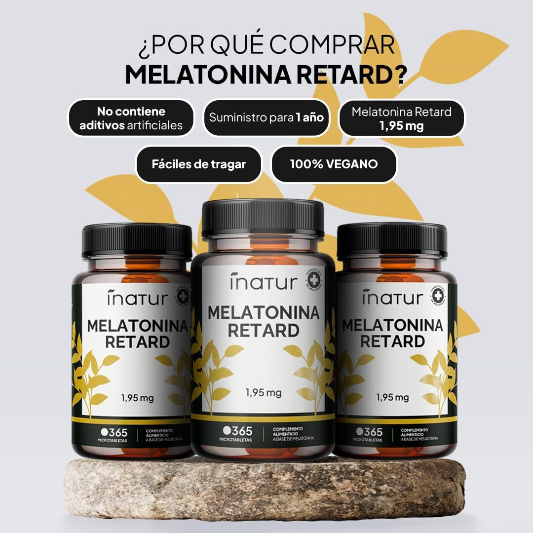 Melatonina Retard 1,99 Mg – Liberación Prolongada | 365 Microtabletas Veganas (1 Año) | Inatur | Sueño Profundo Y Descanso Natural | Ayuda Para Insomnio Y Trastornos Del Sueño