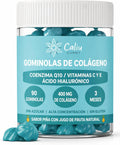 Gomitas De Colágeno Marino Hidrolizado 400 Mg + Ácido Hialurónico + Coenzima Q10 + Vitaminas C, D Y E | 90 Gomitas | Piña | Suplemento Piel, Cabello, Uñas Y Articulaciones | Sin Azúcar