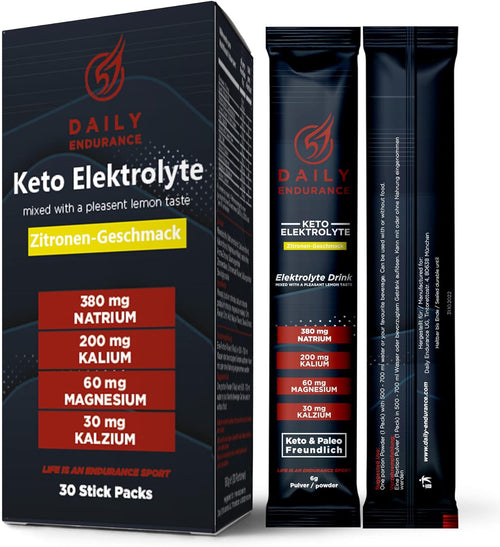 Electrolitos Keto En Polvo | Favorece La Hidratación Y La Recuperación | Low Carb & Paleo | Sin Azucar & Vegano | 30 Stick Packs