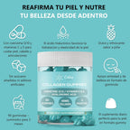 Gomitas De Colágeno Marino Hidrolizado 400 Mg + Ácido Hialurónico + Coenzima Q10 + Vitaminas C, D Y E | 90 Gomitas | Piña | Suplemento Piel, Cabello, Uñas Y Articulaciones | Sin Azúcar