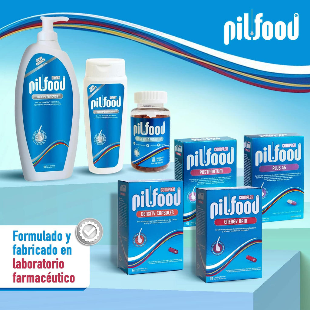 Pilfood Energy Tratamiento Anticaída Intensa De Pelo Con Biotina, Zinc Y Vitaminas Esenciales - Vitaminas Para El Cabello Y Tratamiento Anticaida Cabello Mujer Y Hombre (180 Comp)