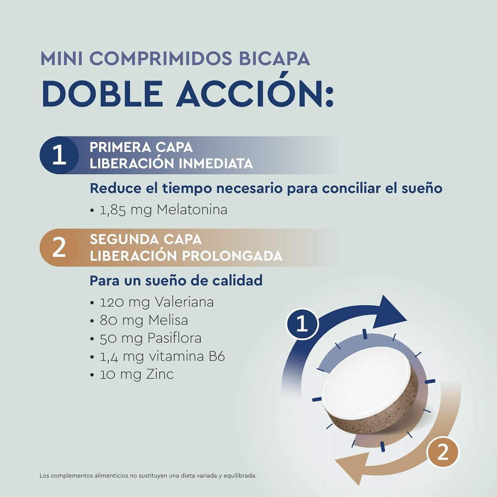 Kneipp Sueño Complet: Tecnología Bicapa; Ayuda a Conciliar Y Mantener El Sueño; 1,85Mg De Melatonina; 60 Comprimidos