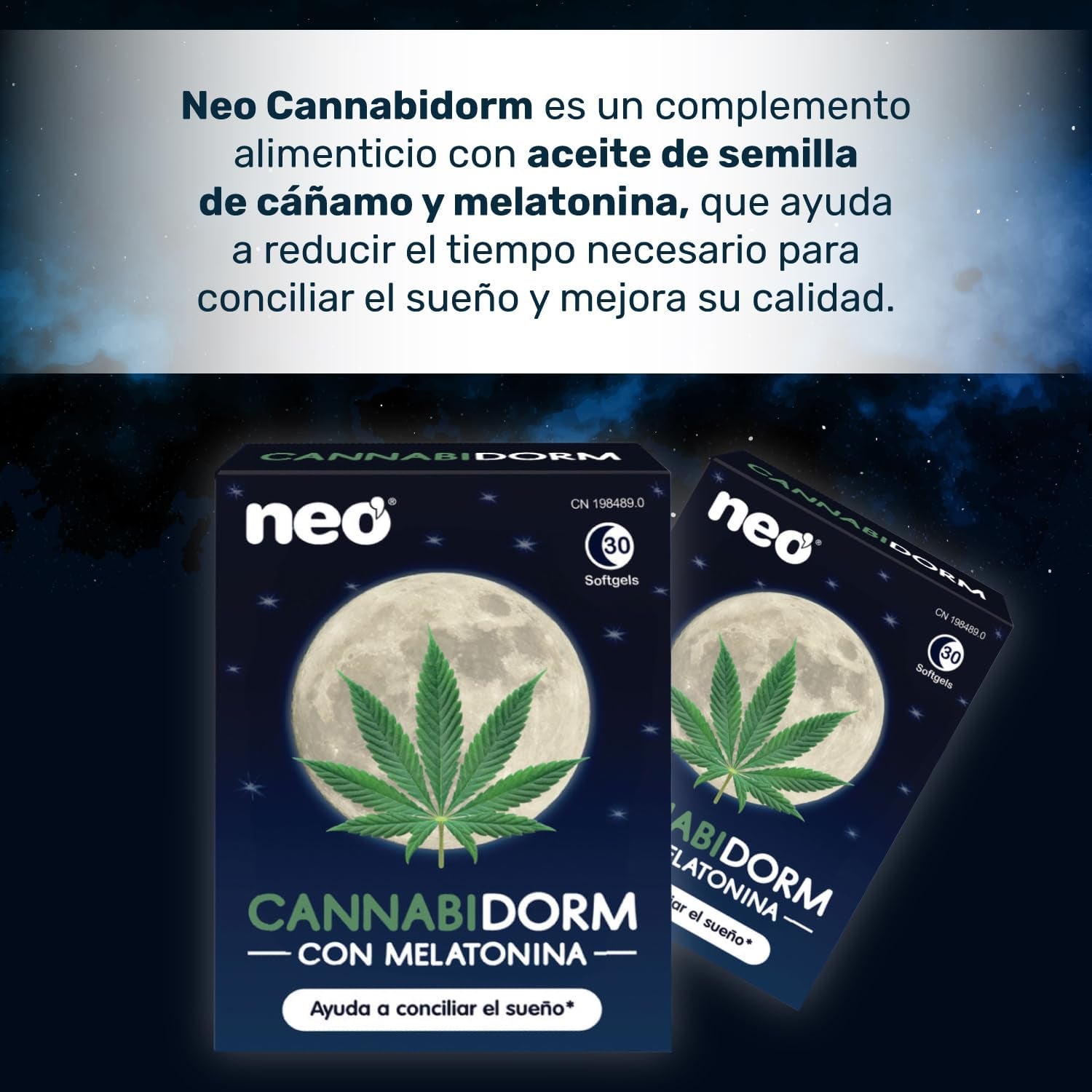 NEO | Cannabidorm Con Aceite De Cáñamo Y Melatonina | 30 Cápsulas | Suplemento Para Mejorar La Calidad Del Sueño | Comprimidos De Efecto Relajante Para Combatir El Insomnio Y Dormir Mejor