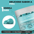 Gomitas De Colágeno Marino Hidrolizado 400 Mg + Ácido Hialurónico + Coenzima Q10 + Vitaminas C, D Y E | 90 Gomitas | Piña | Suplemento Piel, Cabello, Uñas Y Articulaciones | Sin Azúcar
