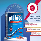 Pilfood Energy Tratamiento Anticaída Intensa De Pelo Con Biotina, Zinc Y Vitaminas Esenciales - Vitaminas Para El Cabello Y Tratamiento Anticaida Cabello Mujer Y Hombre (180 Comp)