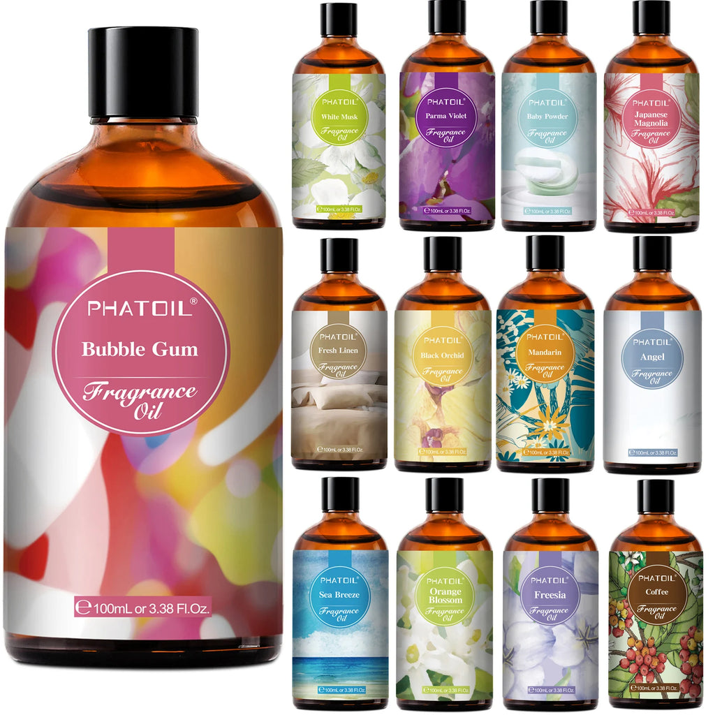 PHATOIL 100Ml Aceite Aromático Coco Y Vainilla Chicle Brisa De Mar Almizcle Blanco Aroma Aceites Aromáticos Para Velas Fabricación De Jabón