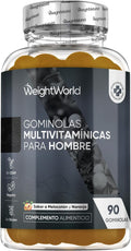 Multivitamínico Hombre Con Minerales - 90 Gominolas Sabor Melocotón Y Naranja - 14 Nutrientes Esenciales, Men Complex De Vitaminas B, Vitamina C, Calcio, Zinc Maca Y Biotina - Apto Para Veganos