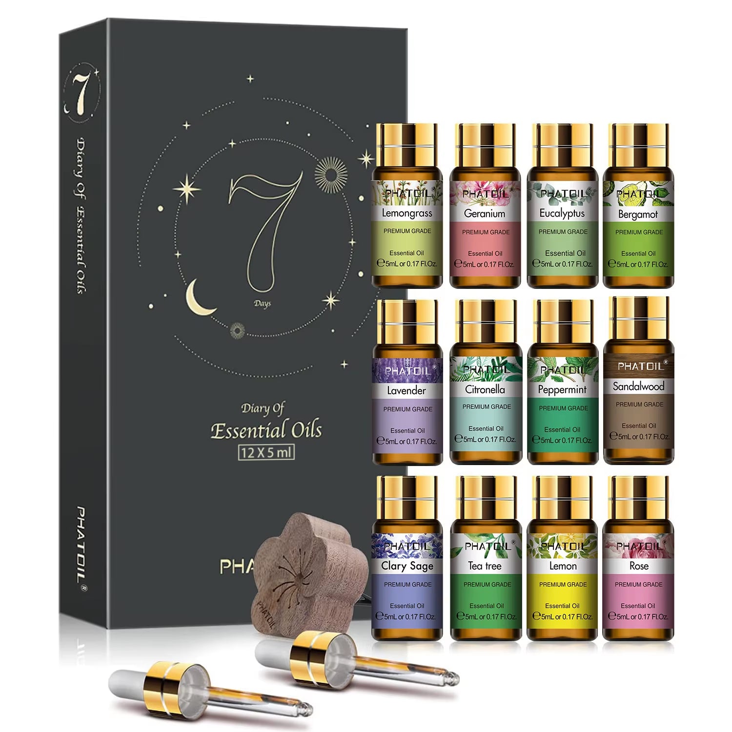 15Pcs Essential Oils Set for Diffuser Humidifier Candles Making-5Ml Lavender Vanilla Peppermint Rosemary Aroma Oil