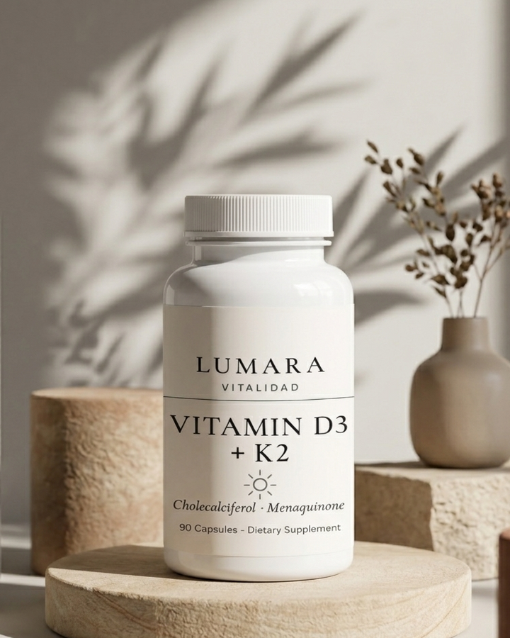 Vitamina D3 + K2 90 Cápsulas | Huesos e Inmunidad | LUMARA