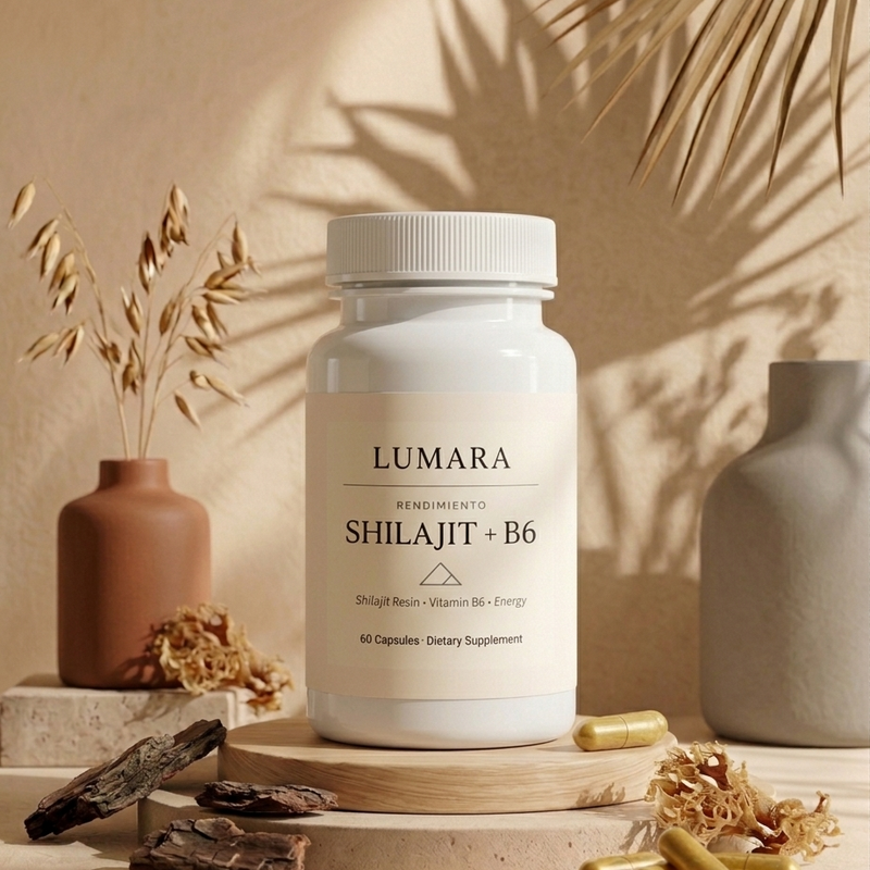 Shilajit + Vitamina B6 60 Cápsulas | Energía Profunda y Vitalidad | LUMARA