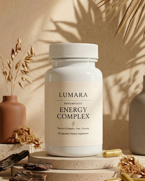 Complejo Energía 60 Cápsulas | Vitaminas B + Hierro + Ginseng | LUMARA