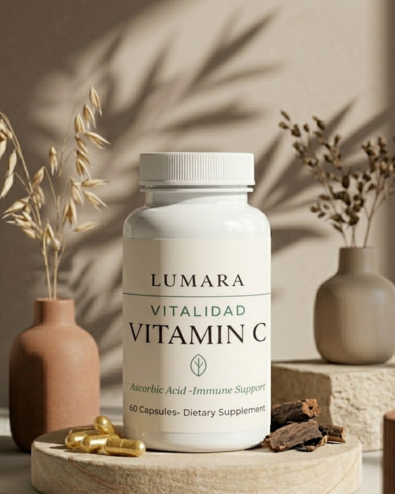 Vitamina C 60 Cápsulas | Inmunidad y Antioxidante Premium | LUMARA
