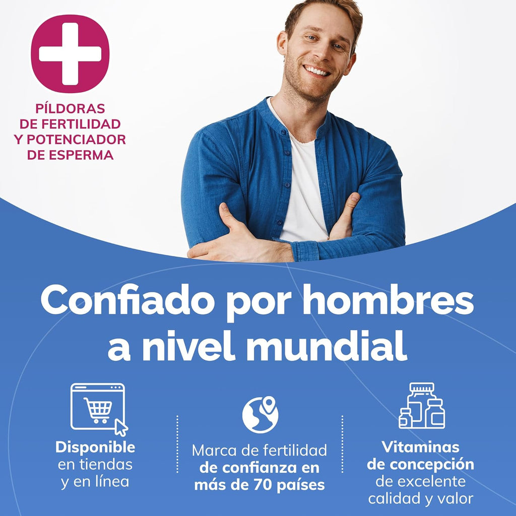 CONCEIVE plus Vitaminas Para La Fertilidad Masculina Con Maca, Selenio, Ácido Fólico, Multivitaminas - Apoyo a La Salud Reproductiva, Producción De Esperma Y Aumento De La Libido Masculina - 60 Cáps
