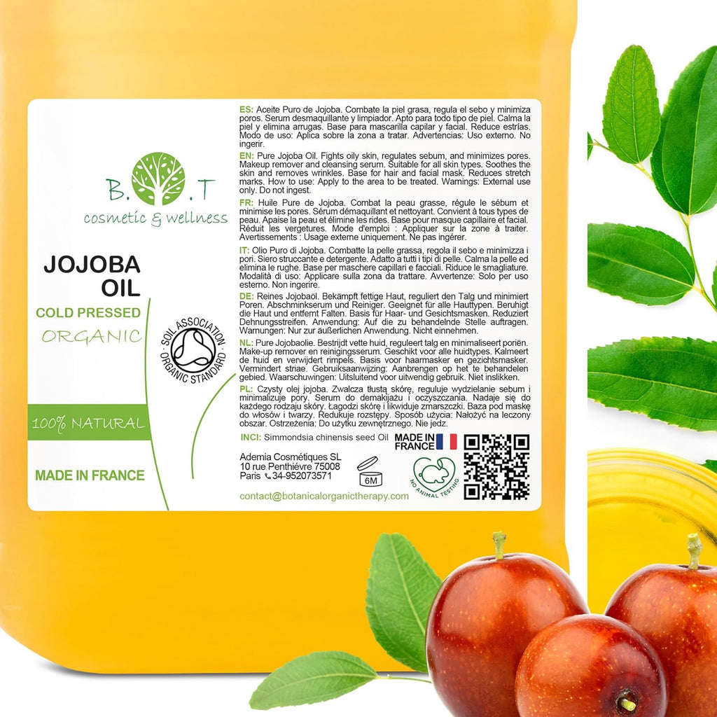 Aceite De Jojoba Puro Aceite Facial Aceite Desmaquillante Aceite Corporal Aceite De Masaje Estrias Aceite Pelo Aceite Barba Aceite Uñas - 500 Ml