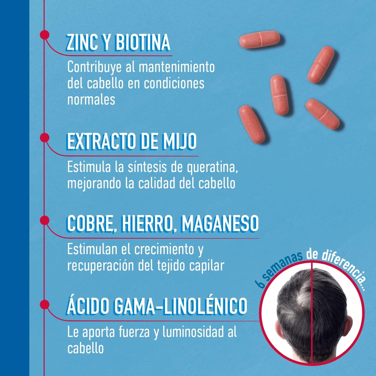 Pilfood Energy Tratamiento Anticaída Intensa De Pelo Con Biotina, Zinc Y Vitaminas Esenciales - Vitaminas Para El Cabello Y Tratamiento Anticaida Cabello Mujer Y Hombre (180 Comp)