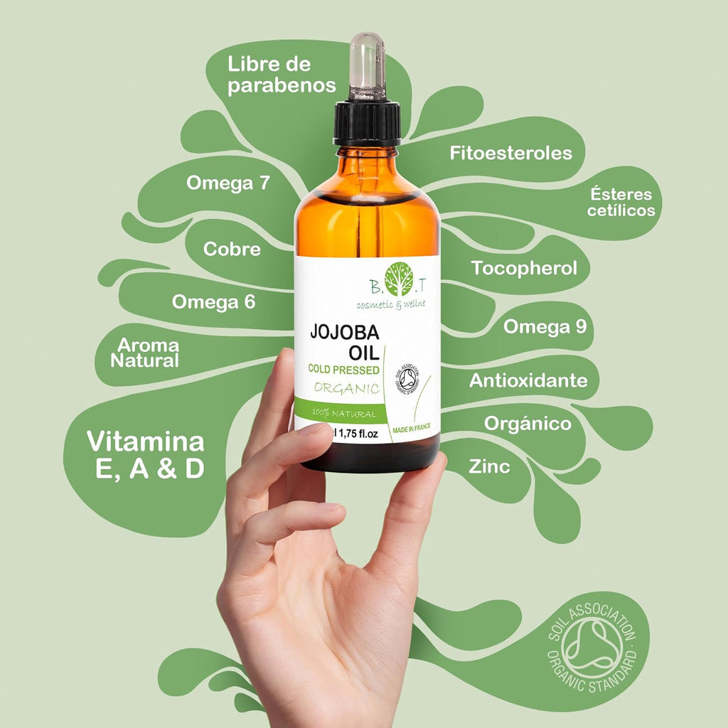 Aceite De Jojoba Puro Aceite Facial Aceite Desmaquillante Aceite Corporal Aceite De Masaje Estrias Aceite Pelo Aceite Barba Aceite Uñas - 500 Ml