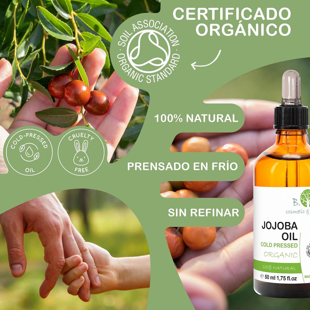 Aceite De Jojoba Puro Aceite Facial Aceite Desmaquillante Aceite Corporal Aceite De Masaje Estrias Aceite Pelo Aceite Barba Aceite Uñas - 500 Ml