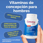 CONCEIVE plus Vitaminas Para La Fertilidad Masculina Con Maca, Selenio, Ácido Fólico, Multivitaminas - Apoyo a La Salud Reproductiva, Producción De Esperma Y Aumento De La Libido Masculina - 60 Cáps
