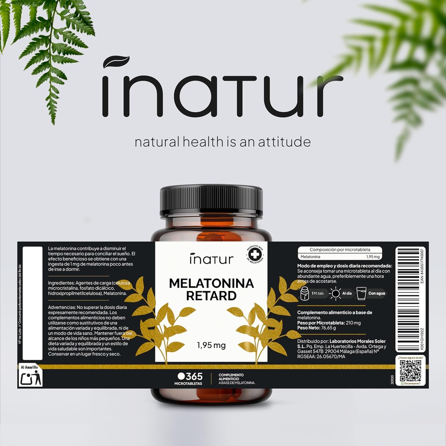 Melatonina Retard 1,99 Mg – Liberación Prolongada | 365 Microtabletas Veganas (1 Año) | Inatur | Sueño Profundo Y Descanso Natural | Ayuda Para Insomnio Y Trastornos Del Sueño