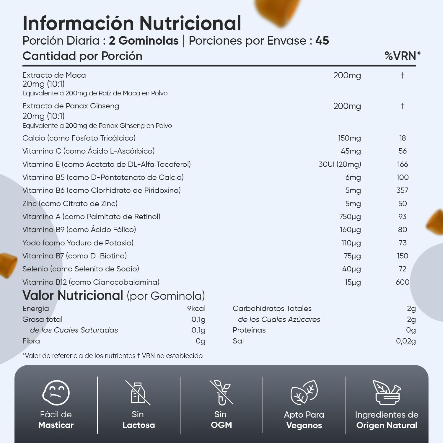 Multivitamínico Hombre Con Minerales - 90 Gominolas Sabor Melocotón Y Naranja - 14 Nutrientes Esenciales, Men Complex De Vitaminas B, Vitamina C, Calcio, Zinc Maca Y Biotina - Apto Para Veganos