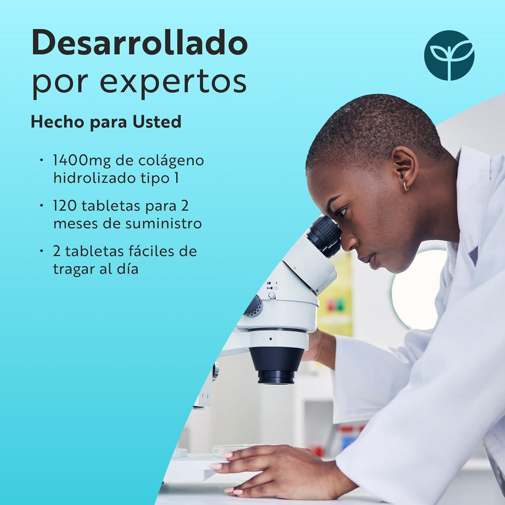 Nutravita Colágeno Marino 1400Mg Con Ácido Hialurónico 100Mg - 120 Comprimidos Potentes - Suplementos De Colágeno Hidrolizado Con Vitamina C, Vitamina E, Vitamina B2, Zinc, Cobre