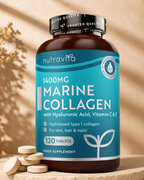 Nutravita Colágeno Marino Con Ácido Hialurónico - 120 Comprimidos Potentes