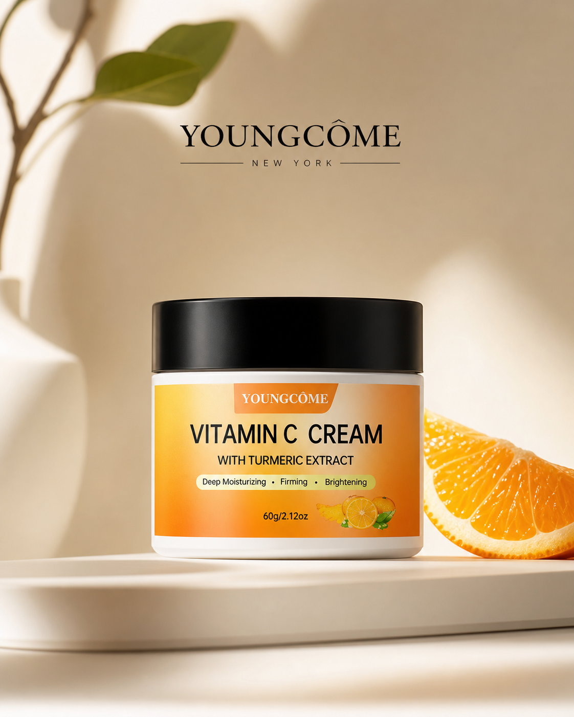 Crema Facial Iluminadora de Cúrcuma y Vitamina C – Hidratación y Cuidado Antiedad