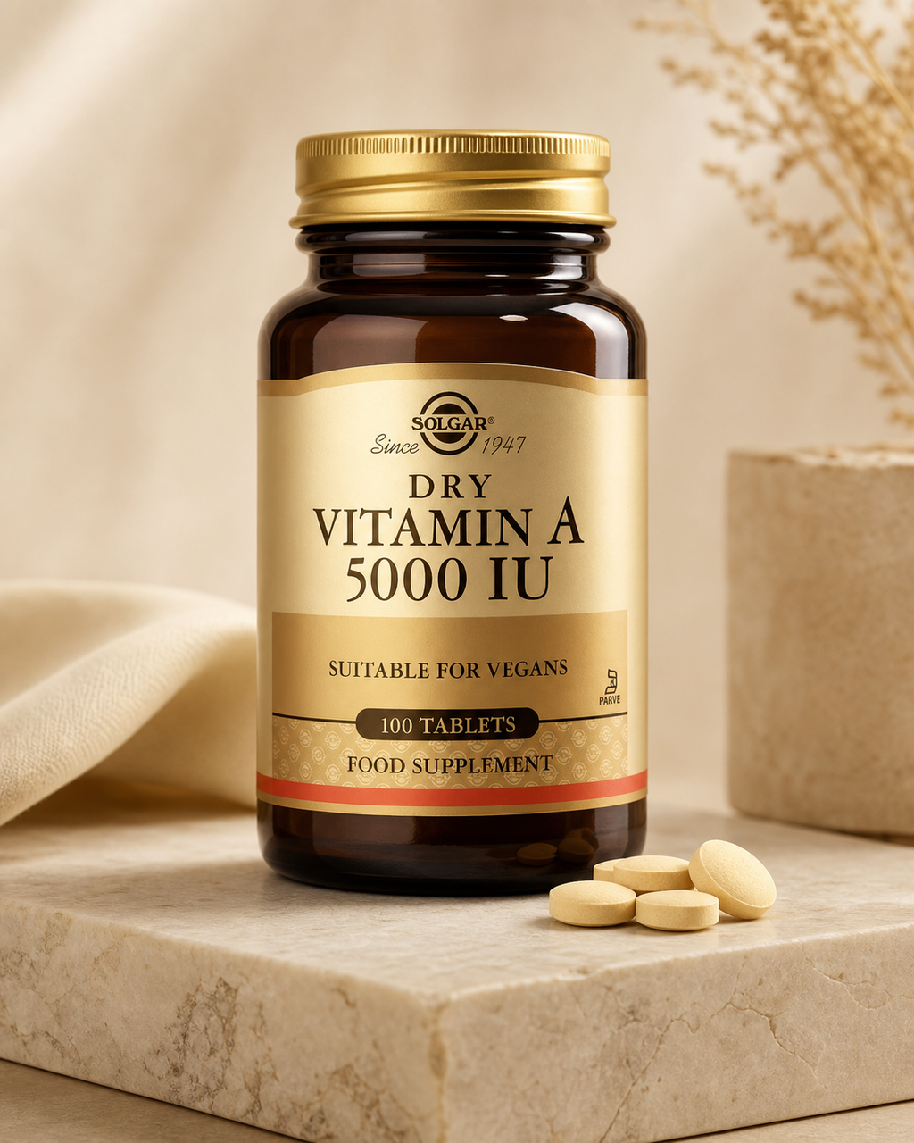 Solgar Vitamina A Seca 5000 Ui Comprimidos - 100 Unidades